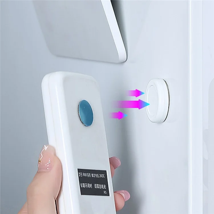 2PCS Round Magnet+Plastic Remote Control Holder Wall Mounted Hanging Hook Magnetic Mat - White