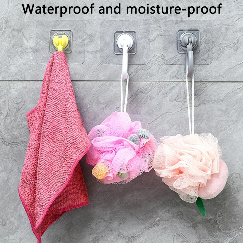 2PCS Rotation ABS+AS Adhesive Hanger Strong Bearing Capacity Hook for Kitchen Living Room Bathroom - Black