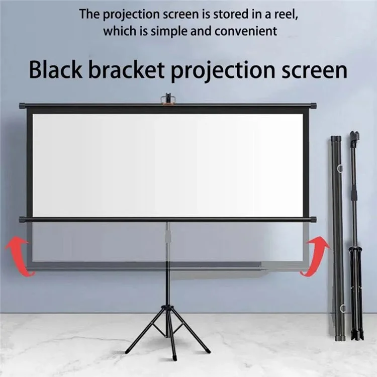 4K Photon Projection Screen Portable Wall Mounted / Floor Standing 60-Inch Projector Screen - White / 4:3