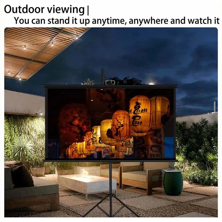 4K Photon Projection Screen Portable Wall Mounted / Floor Standing 60-Inch Projector Screen - White / 4:3