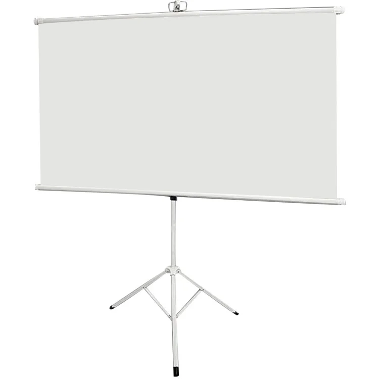 Wall Hanging Thickened Fiberglass Projection Screen Ground Stand 60-Inch Projector Movies Screen - White / 4:3