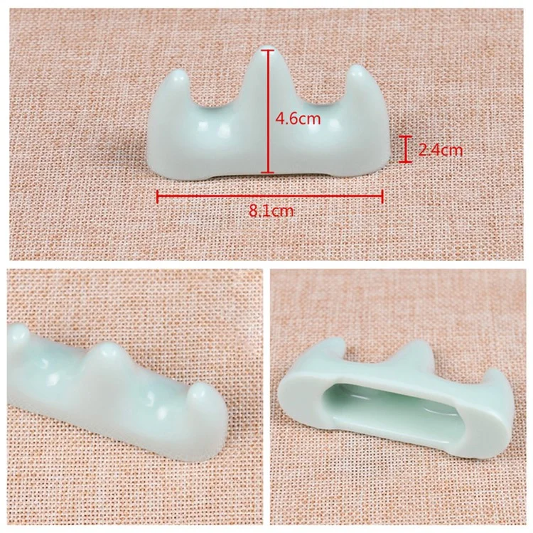Plastic Chinese Calligraphy Pen Holder Imitated Jade Brush Rack Pen Rest Stand Shelf for Holding 2 Pens