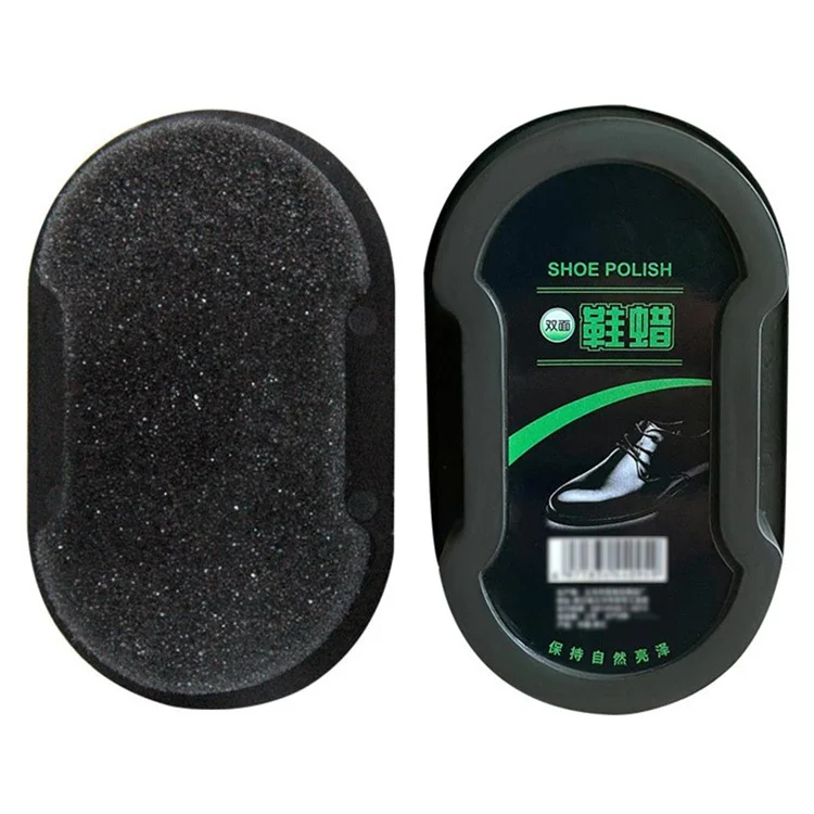 Brosse à chaussures en cuir double face, éponge de nettoyage et de brillance, avec huile d'entretien