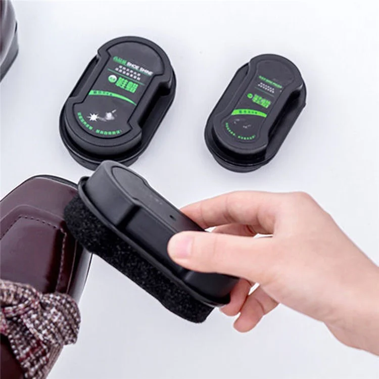 Brosse à chaussures en cuir double face, éponge de nettoyage et de brillance, avec huile d'entretien