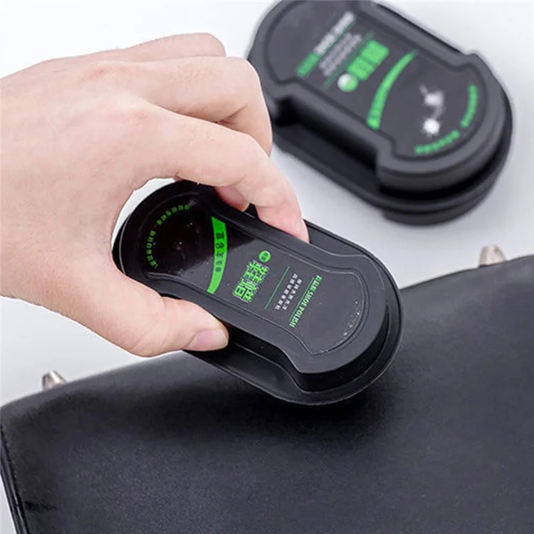 Brosse à chaussures en cuir double face, éponge de nettoyage et de brillance, avec huile d'entretien