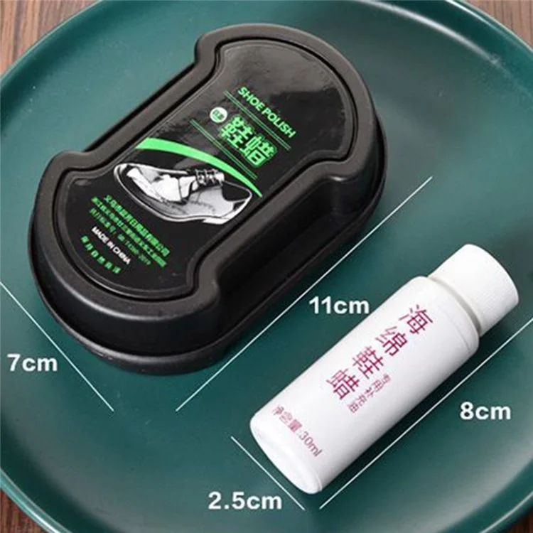 Brosse à chaussures en cuir double face, éponge de nettoyage et de brillance, avec huile d'entretien