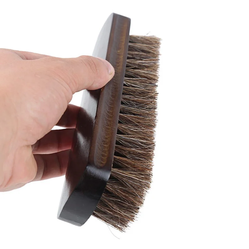 Shoe Cleaning Brush Artificial Horsehair + Wood Boot Brush Horse Hair Brush for Leather Shoes Brushes