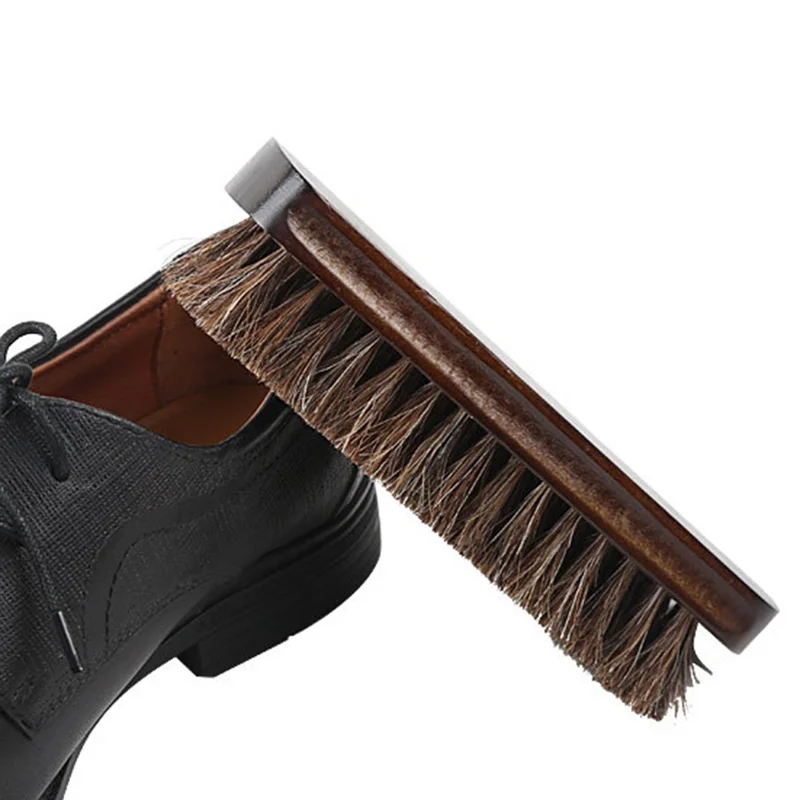 Shoe Cleaning Brush Artificial Horsehair + Wood Boot Brush Horse Hair Brush for Leather Shoes Brushes
