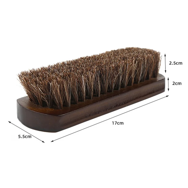 Shoe Cleaning Brush Artificial Horsehair + Wood Boot Brush Horse Hair Brush for Leather Shoes Brushes