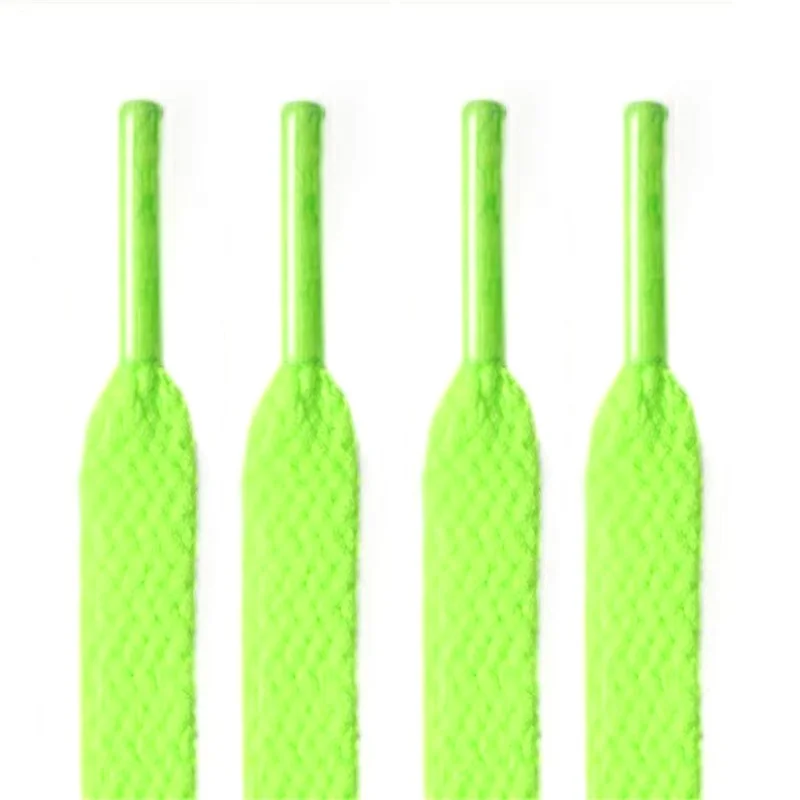 1 Pair Flat Shoe Laces Polyester Yarn Sneaker Shoelaces Athletic Running Shoes Boot Strings (140CM) - Fluorescent