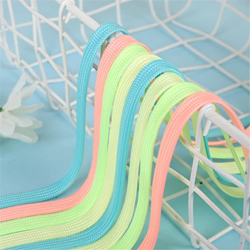 1 Pair Flat Shoe Laces Polyester Yarn Sneaker Shoelaces Athletic Running Shoes Boot Strings (140CM) - Fluorescent