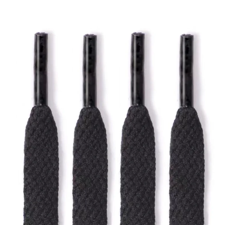 1 Pair Flat Shoelaces Shoe Laces Sneaker Polyester Yarn Running Shoes Strings (90CM) - Black