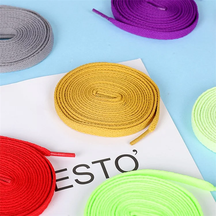 1 Pair Flat Shoelaces Shoe Laces Sneaker Polyester Yarn Running Shoes Strings (90CM) - Black