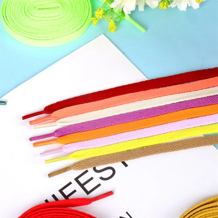 1 Pair Flat Shoelaces Shoe Laces Sneaker Polyester Yarn Running Shoes Strings (90CM) - Black