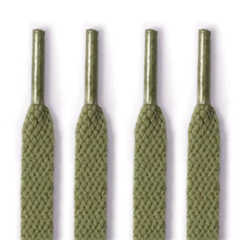 1 Pair Flat Shoelaces Shoe Laces Sneaker Polyester Yarn Running Shoes Strings (90CM) - Army Green