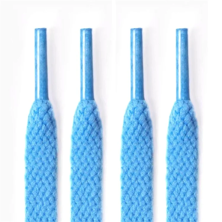 1 Pair Flat Shoelaces Shoe Laces Sneaker Polyester Yarn Running Shoes Strings (90CM) - Sky Blue