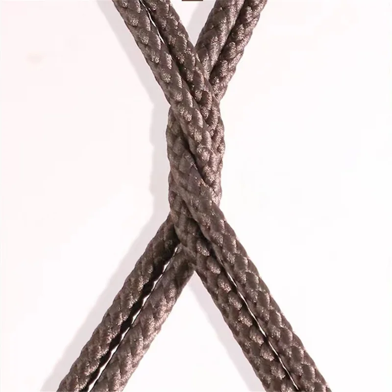 1 Pair 130cm Twisted Round Shoe Laces Polyester Shoelaces for Hiking Work Boots Sneakers - Light Grey