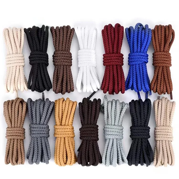 1Pair 120cm Round Shoe Laces Heavy Duty Boot Polyester Shoelaces for Hiking Work Boots Sneakers - Navy Blue