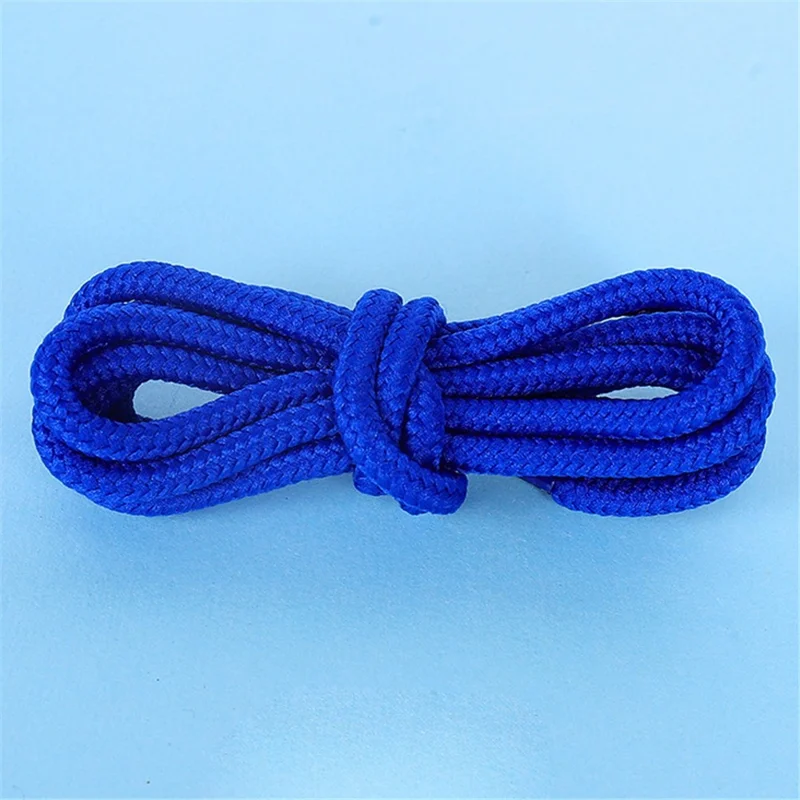 1 Pair 120cm Solid Color Polyester Shoe Lace Sports Shoes Boots Non-slip Round Shoelaces - Sapphire