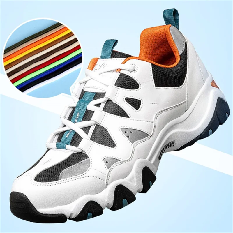 1 Pair 160cm Non-slip Round Shoelaces Solid Color Polyester Shoe Lace for Sports Shoes Boots - White