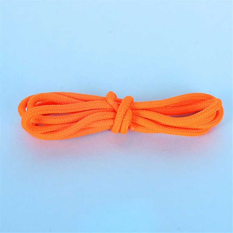 1 Pair 160cm Non-slip Round Shoelaces Solid Color Polyester Shoe Lace for Sports Shoes Boots - Orange