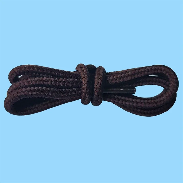 1 Pair 160cm Non-slip Round Shoelaces Solid Color Polyester Shoe Lace for Sports Shoes Boots - Dark Coffee