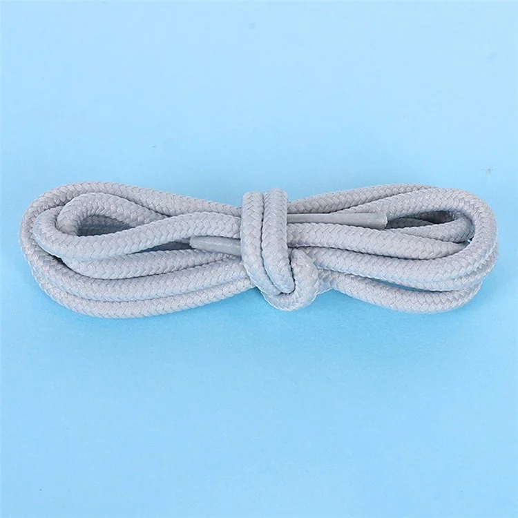 1 Paire de Lacets Ronds de 90cm de Couleur Unie en Polyester, Cordons de Remplacement pour Chaussures de Sport et Bottes - Gris Clair