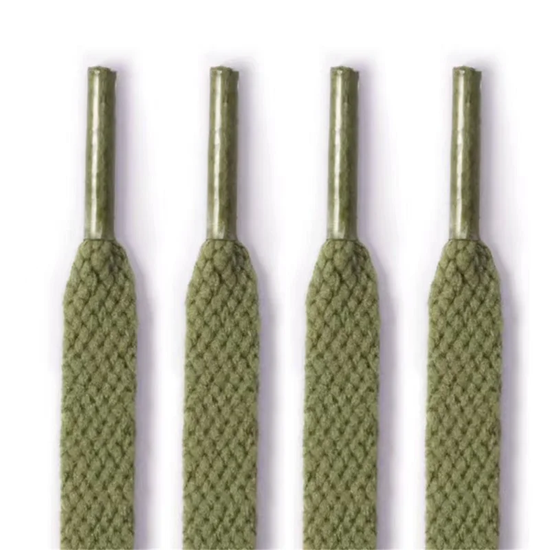 SX-0201 1 Pair Tear-resistant Shoelaces Flat Design Polyester Yarn Shoe Laces Strings (90CM) - Army Green