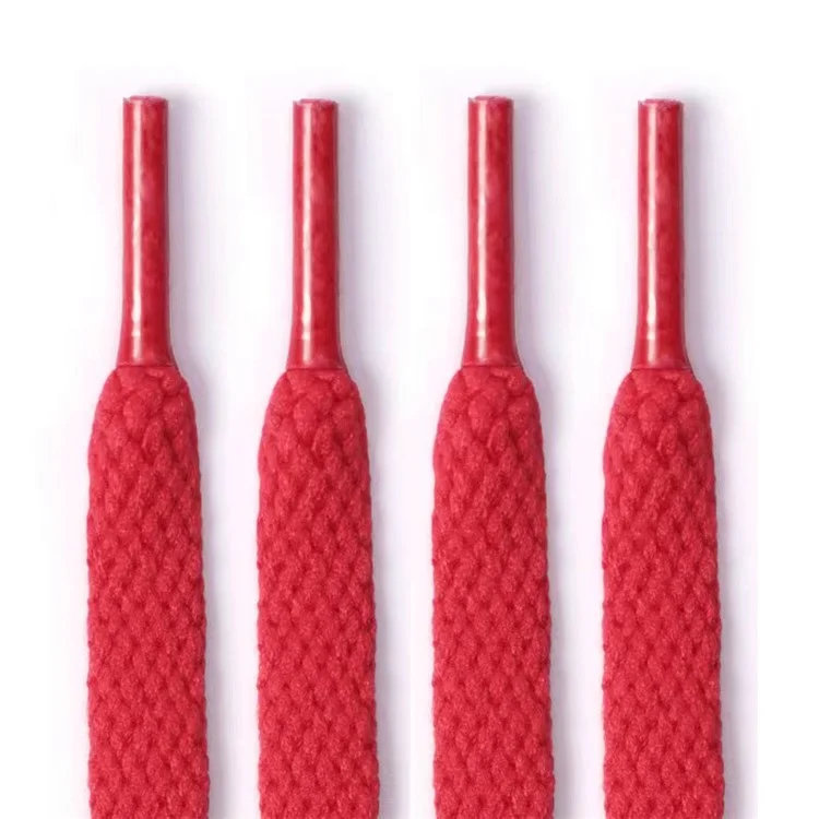 SX-0201 1 Pair Tear-resistant Shoelaces Flat Design Polyester Yarn Shoe Laces Strings (90CM) - Red