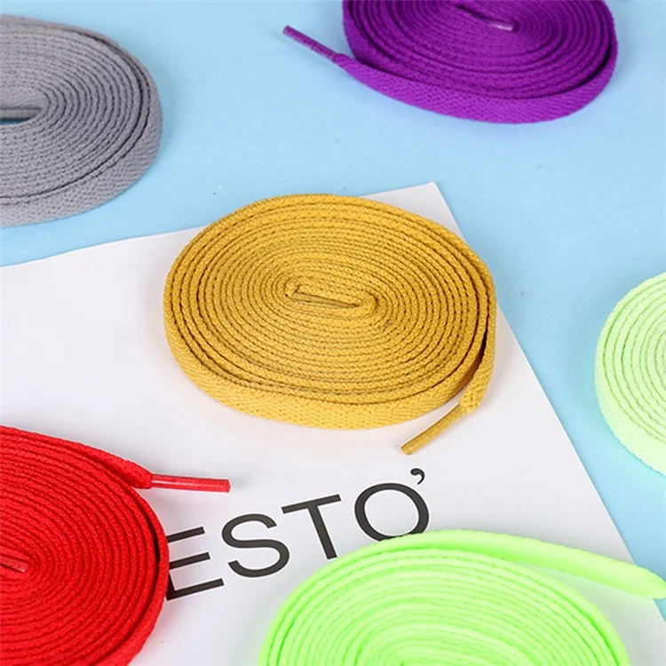 SX-0201 1 Pair Tear-resistant Shoelaces Flat Design Polyester Yarn Shoe Laces Strings (90CM) - Red