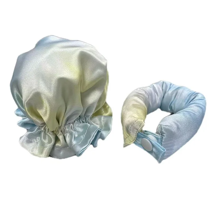 Overnight Hair Curler Hair Bun Maker Hair Curling Tool with Hair Cover - Tie Dye Blue