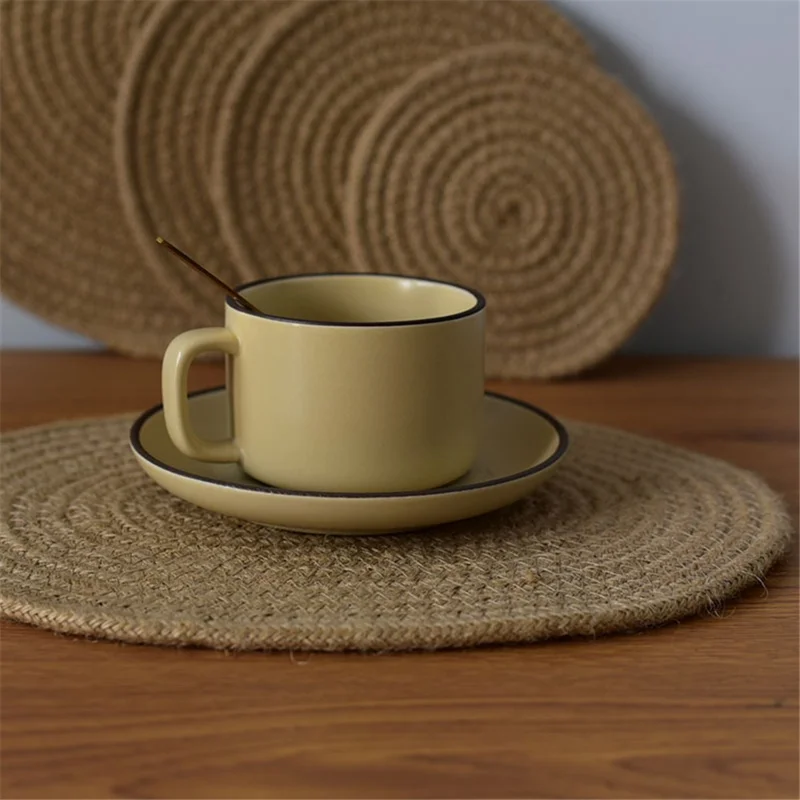 12CM Handmade Cotton Rope Drinks Coaster Water Cup Hot Coffee Mug Pad Desktop Woven Protection Mat