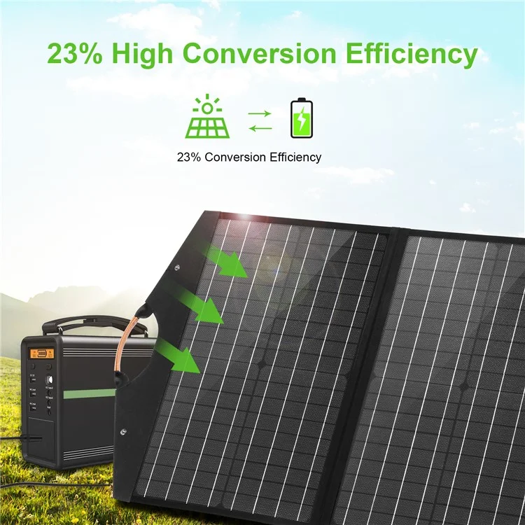 HAWEEL HWL2766B 100W 4-pliage Panneau solaire monocristallin Pack Chargeur mobile extérieur étanche