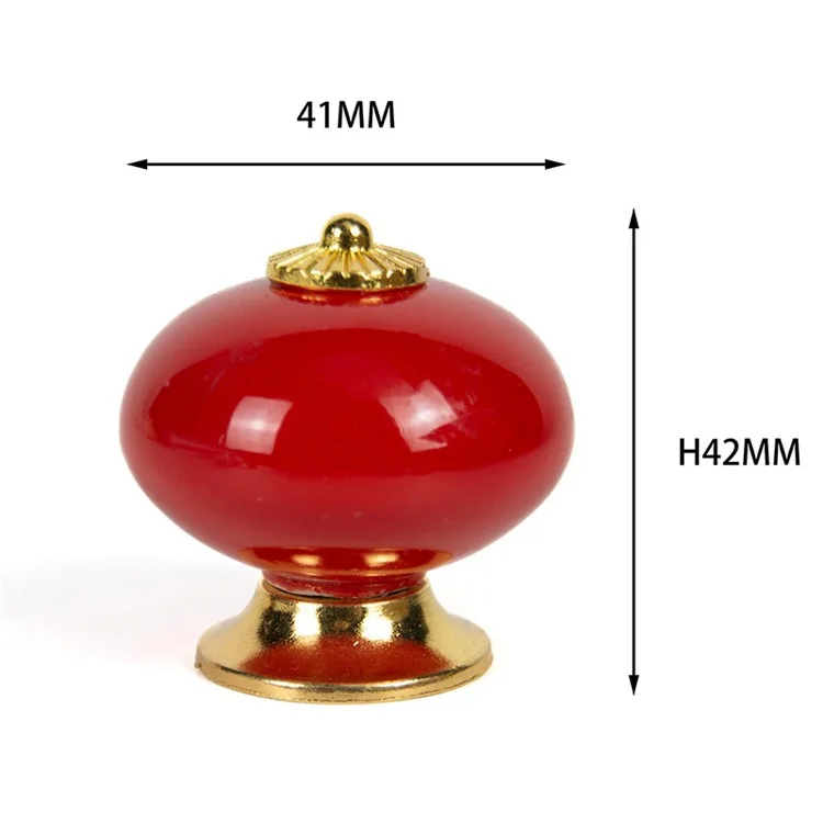 Round Ceramic Drawer Handle with 25mm Screw for Home Decor - Deep Pink / Silver