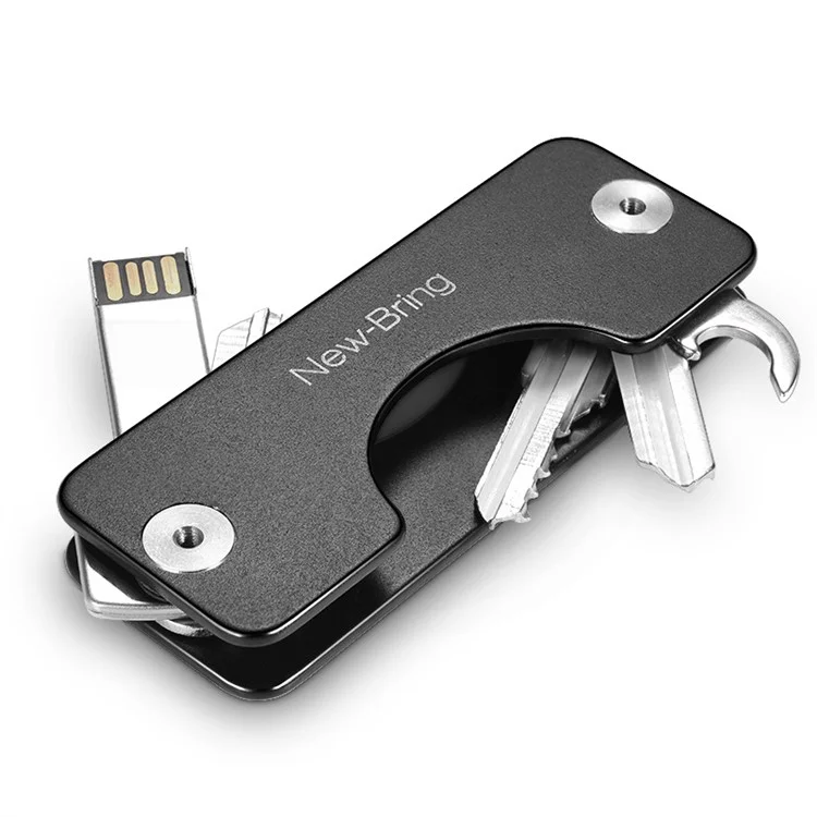 NEWBRING Key Holder for Keychain Key Ring Compact Key Organizer Minimalist Pocket Key Case - Black