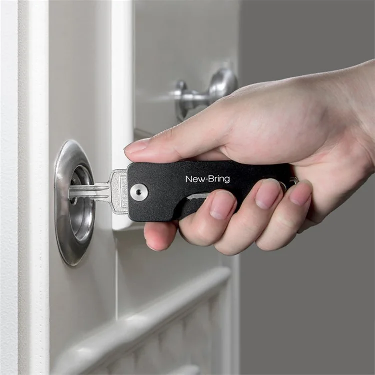 NEWBRING Key Holder for Keychain Key Ring Compact Key Organizer Minimalist Pocket Key Case - Black