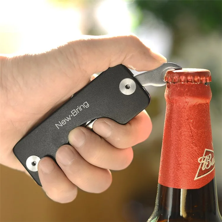 NEWBRING Key Holder for Keychain Key Ring Compact Key Organizer Minimalist Pocket Key Case - Black