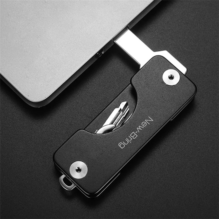 NEWBRING Key Holder for Keychain Key Ring Compact Key Organizer Minimalist Pocket Key Case - Black