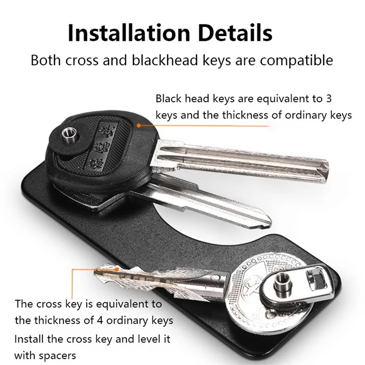 NEWBRING Key Holder for Keychain Key Ring Compact Key Organizer Minimalist Pocket Key Case - Black