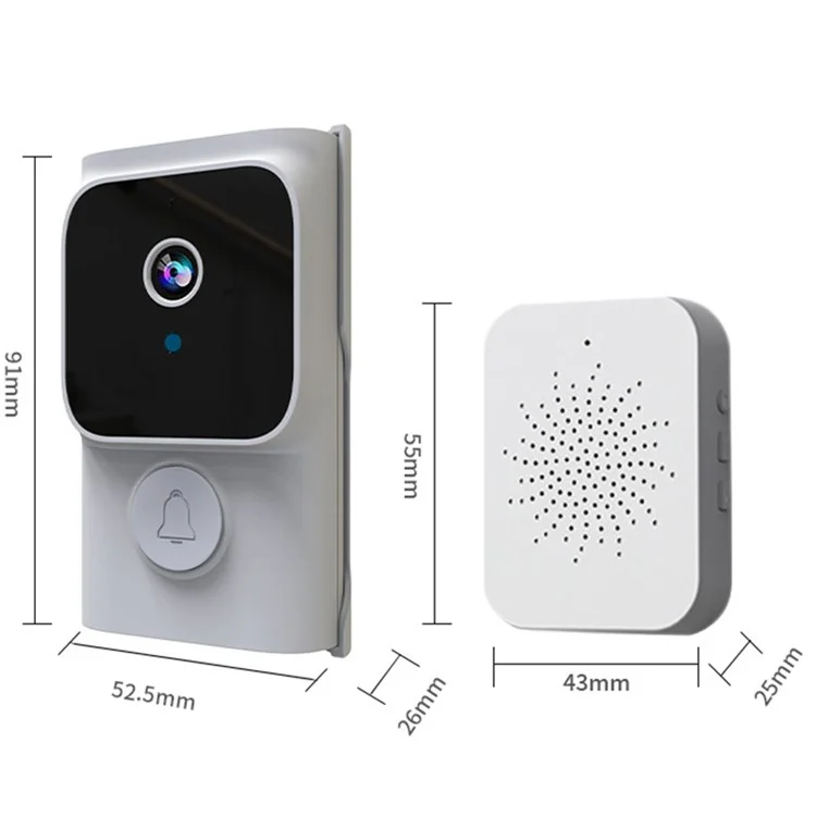 Sonnette vidéo intelligente Y8 avec conversation vocale à distance Tuya APP Caméra HD Vision nocturne infrarouge - Noir