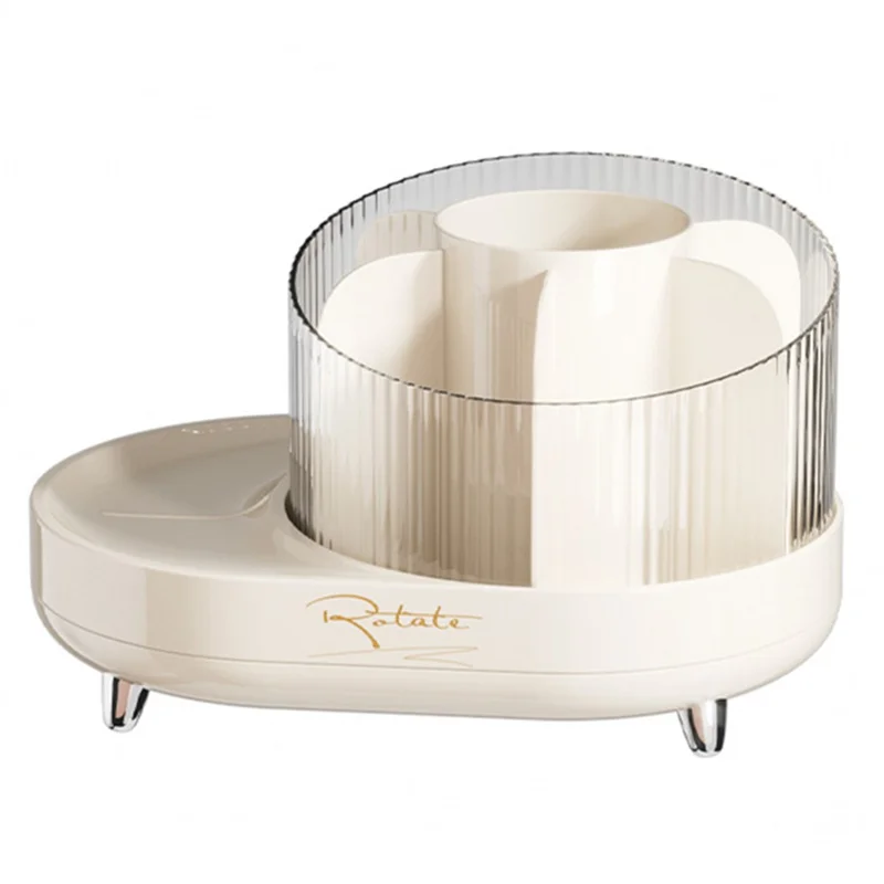 8374 Desktop Makeup Brush Barrel Pen Holder Cosmetics Rotatable Storage Box