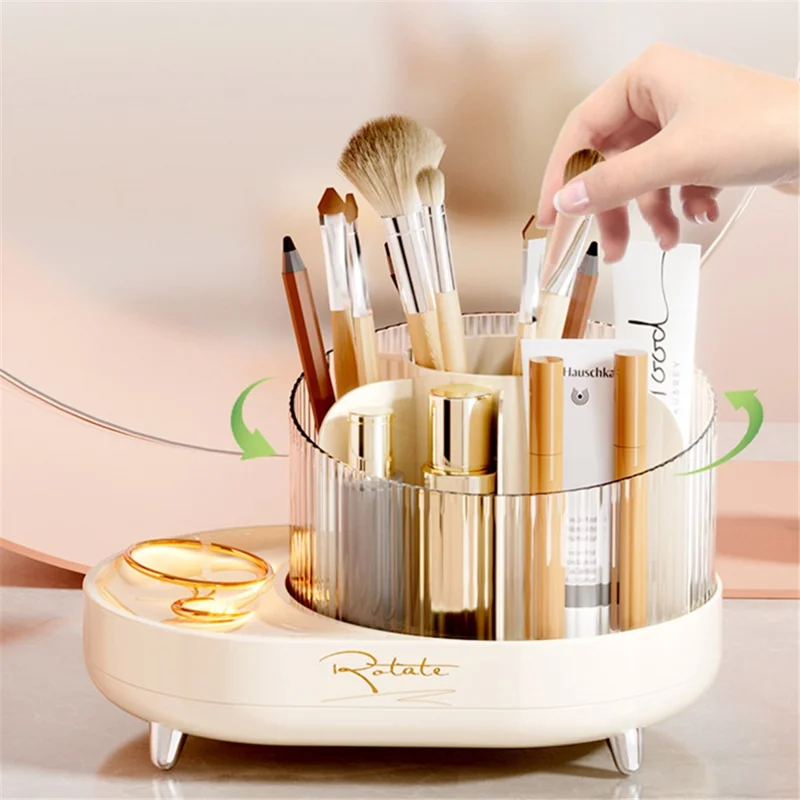 8374 Desktop Makeup Brush Barrel Pen Holder Cosmetics Rotatable Storage Box
