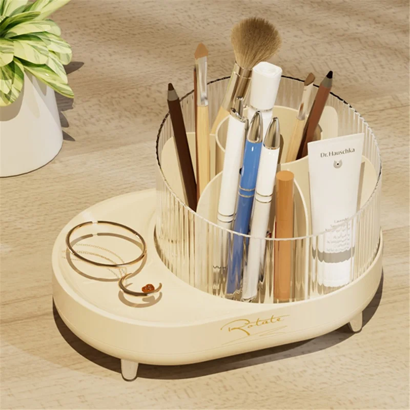 8374 Desktop Makeup Brush Barrel Pen Holder Cosmetics Rotatable Storage Box