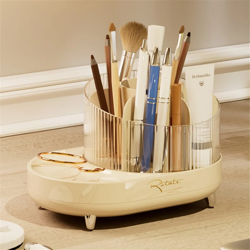 8374 Desktop Makeup Brush Barrel Pen Holder Cosmetics Rotatable Storage Box