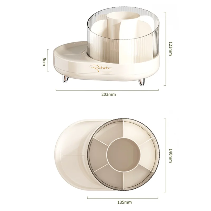 8374 Desktop Makeup Brush Barrel Pen Holder Cosmetics Rotatable Storage Box