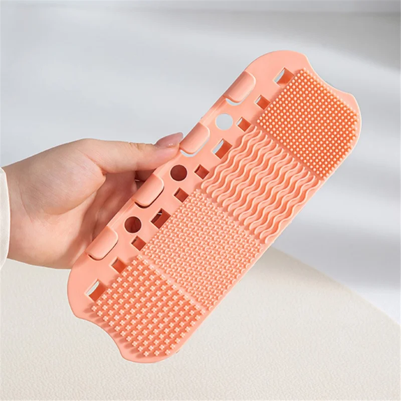 U026 Makeup Brush TRP+PP Storage Box Makeup Egg Puff Cleaning Filter Drying Rack - Creamy Yellow