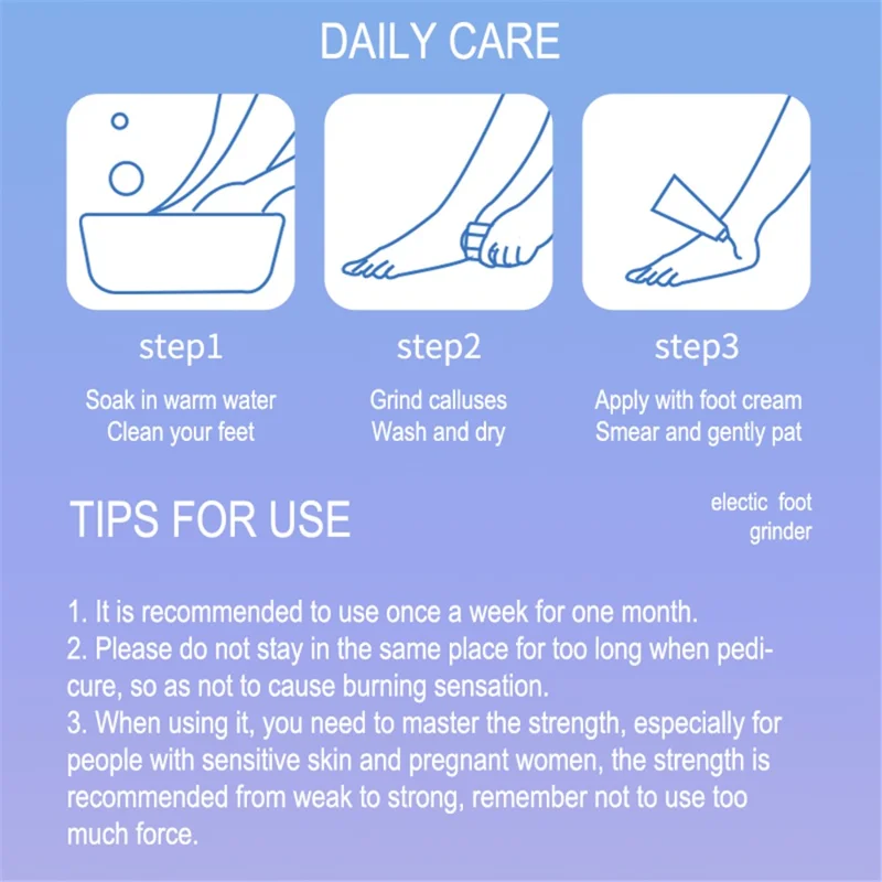 HE-J002 Dual Speed Electric Foot Grinder Calluses Remover Pedicure Tool (CE Certified) - White