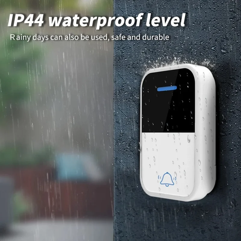 WHM05 Wireless Doorbell Self-Powered Remote Control Pressure Home Doorbell, US Plug