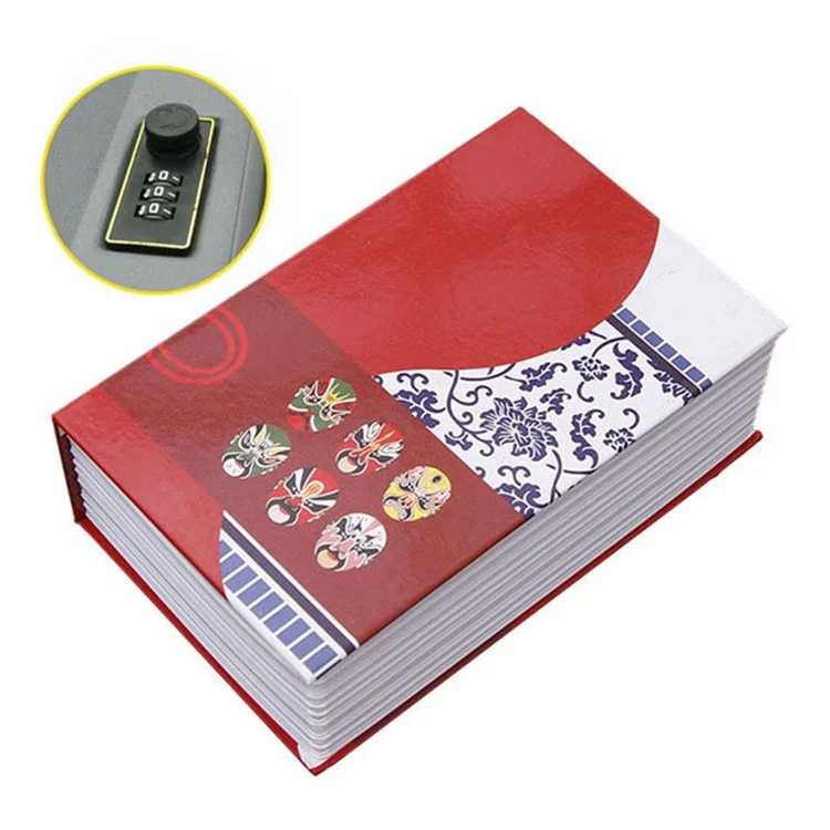 801 Creative English Dictionary Design Safe Storage Box Password Valuables Safe Box, 180*115*55mm - Peking Opera Face Painting