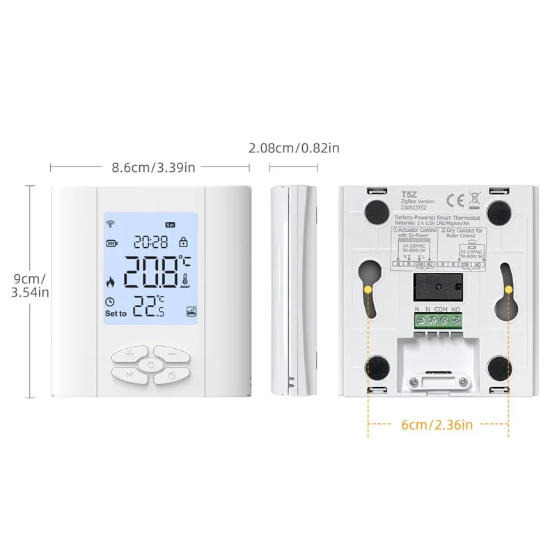 AVTTO ZWT07 ZigBee Tuya Smart Thermostat Cell Phone APP Temperature Controller